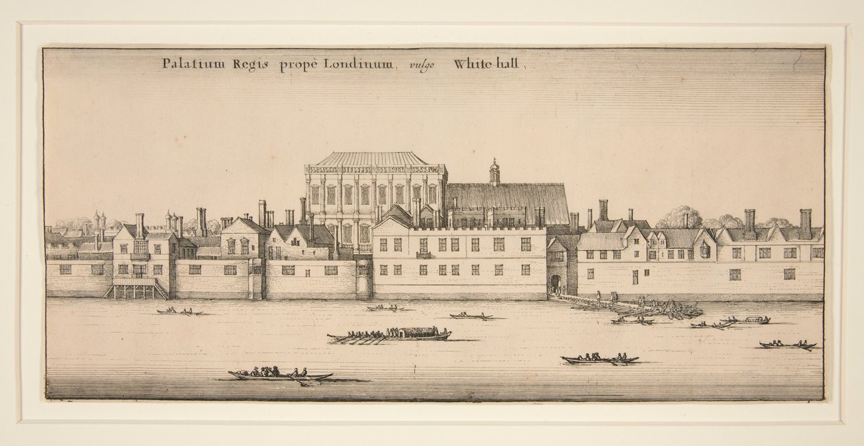 Whitehall vom Fluss aus von Wenceslaus Hollar