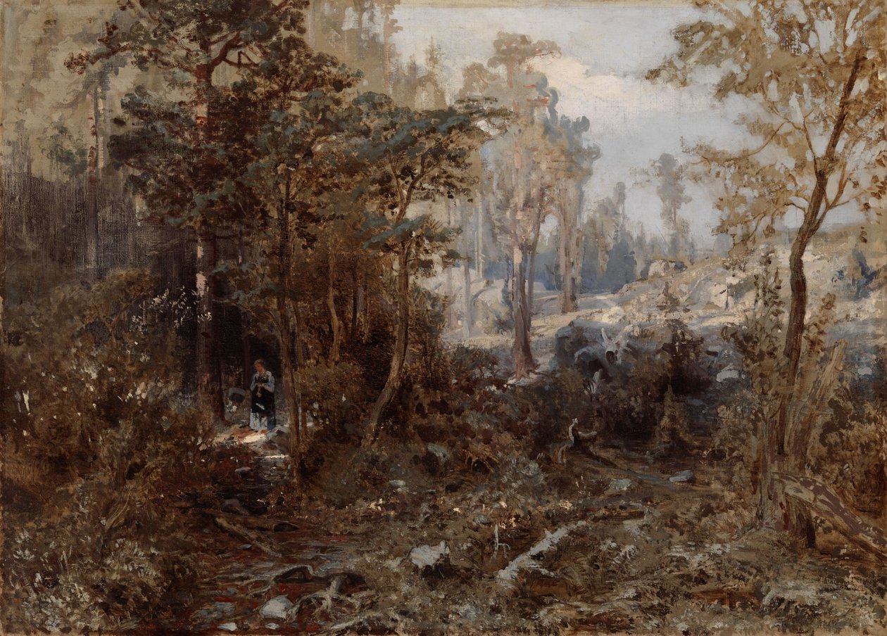 Waldlandschaft bei Näsijärvi; Unvollendet von Werner Holmberg