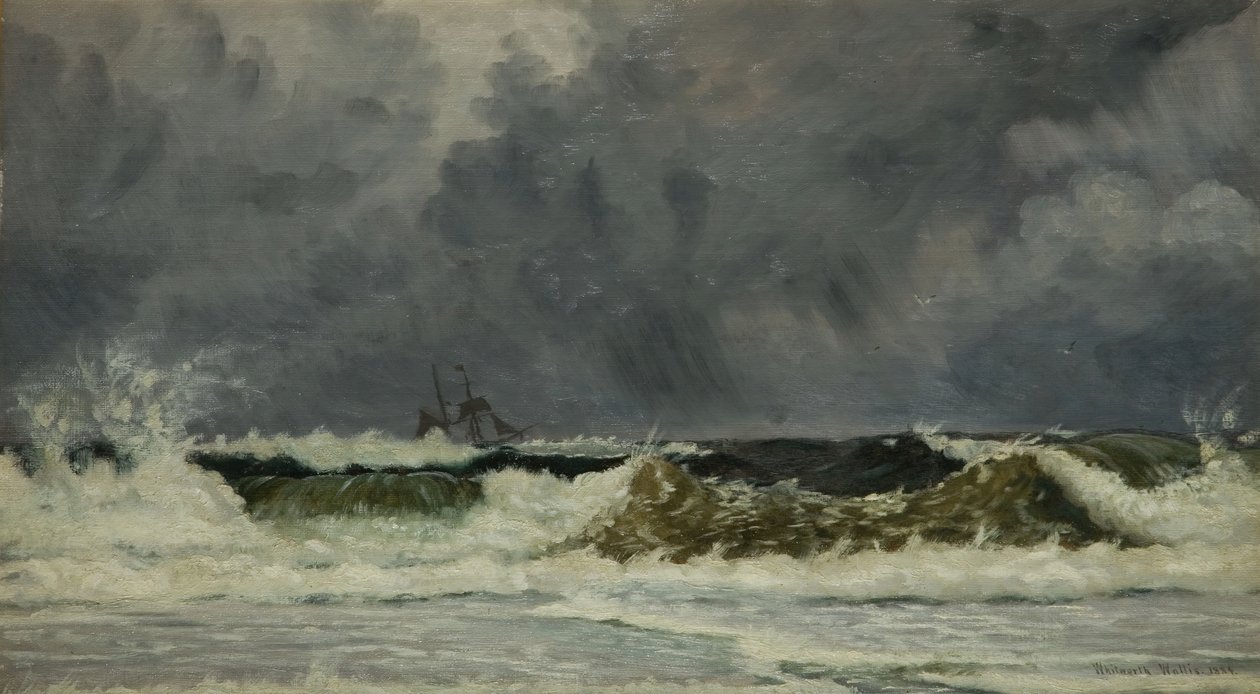 Stürmisches Wetter - Die Küste von Jütland, 1884 von Whitworth Wallis