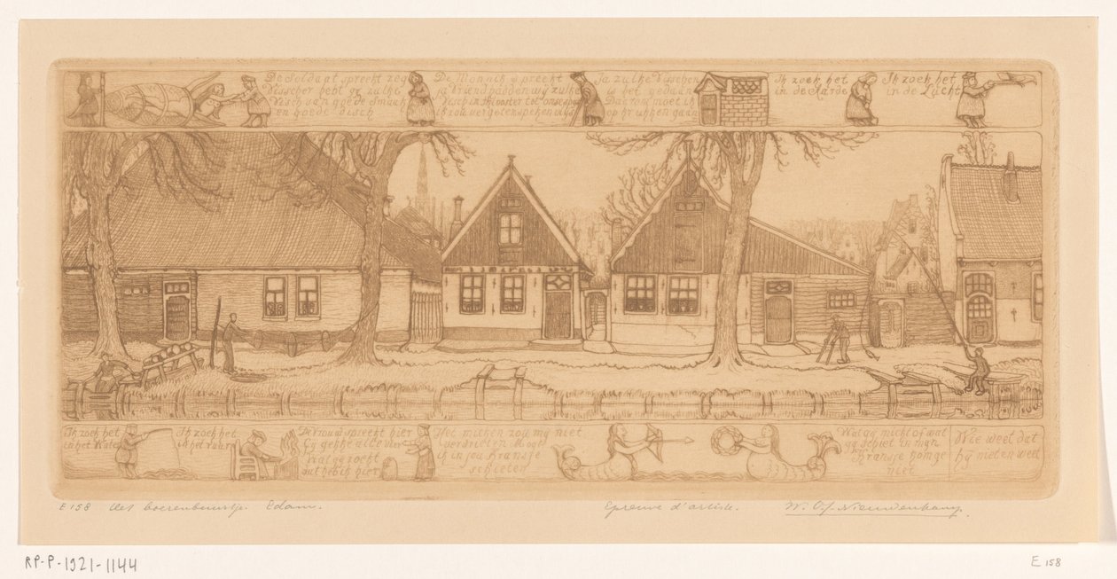 Das Bauernviertel, Edam von Wijnand Otto Jan Nieuwenkamp (signed by artist)