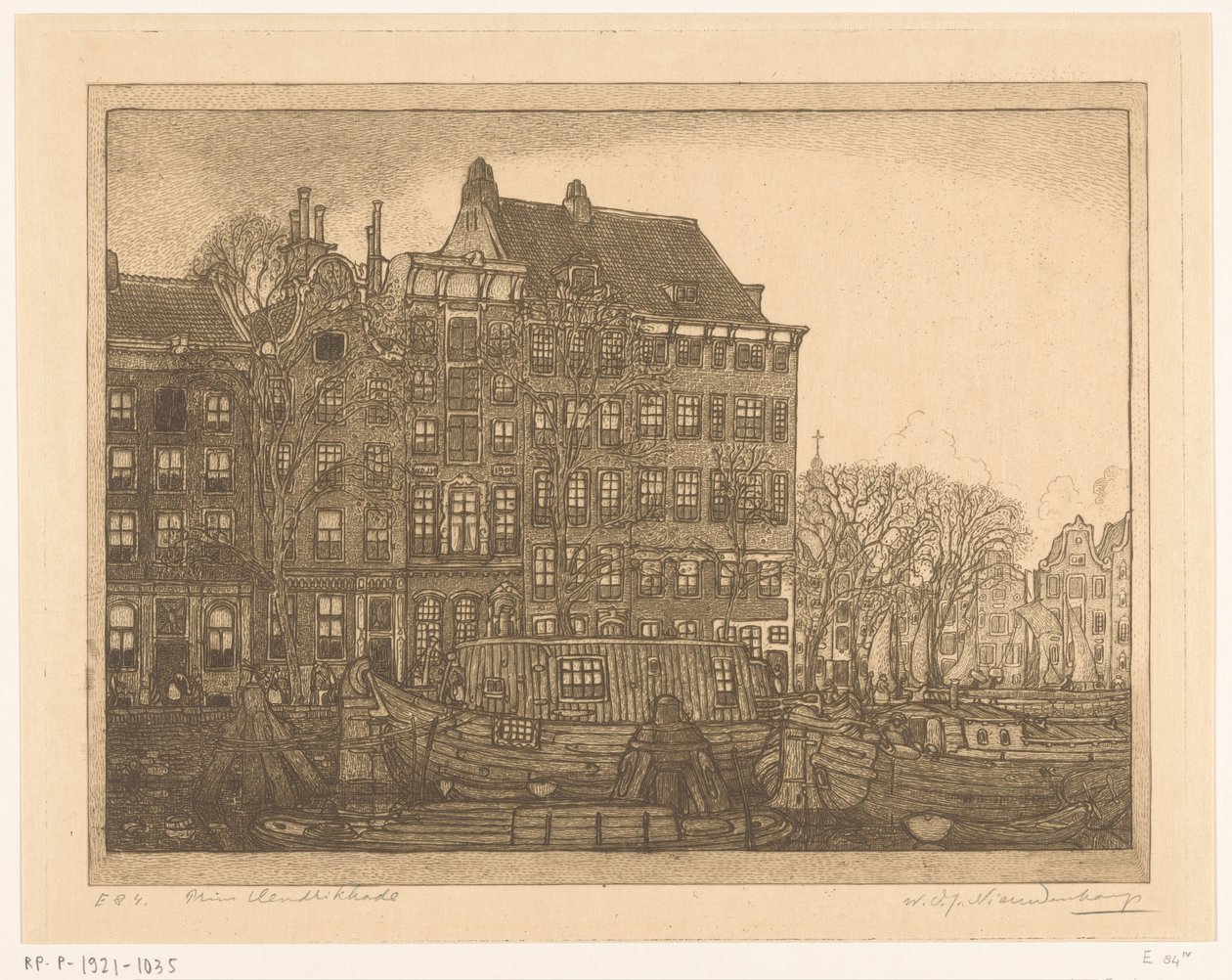 Häuser an der Prins Hendrikkade in Amsterdam von Wijnand Otto Jan Nieuwenkamp (signed by artist)