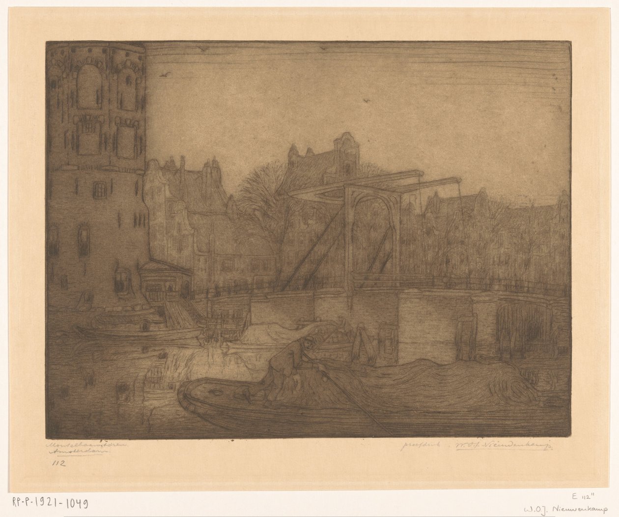 Montelbaanstoren, Amsterdam von Wijnand Otto Jan Nieuwenkamp (signed by artist)