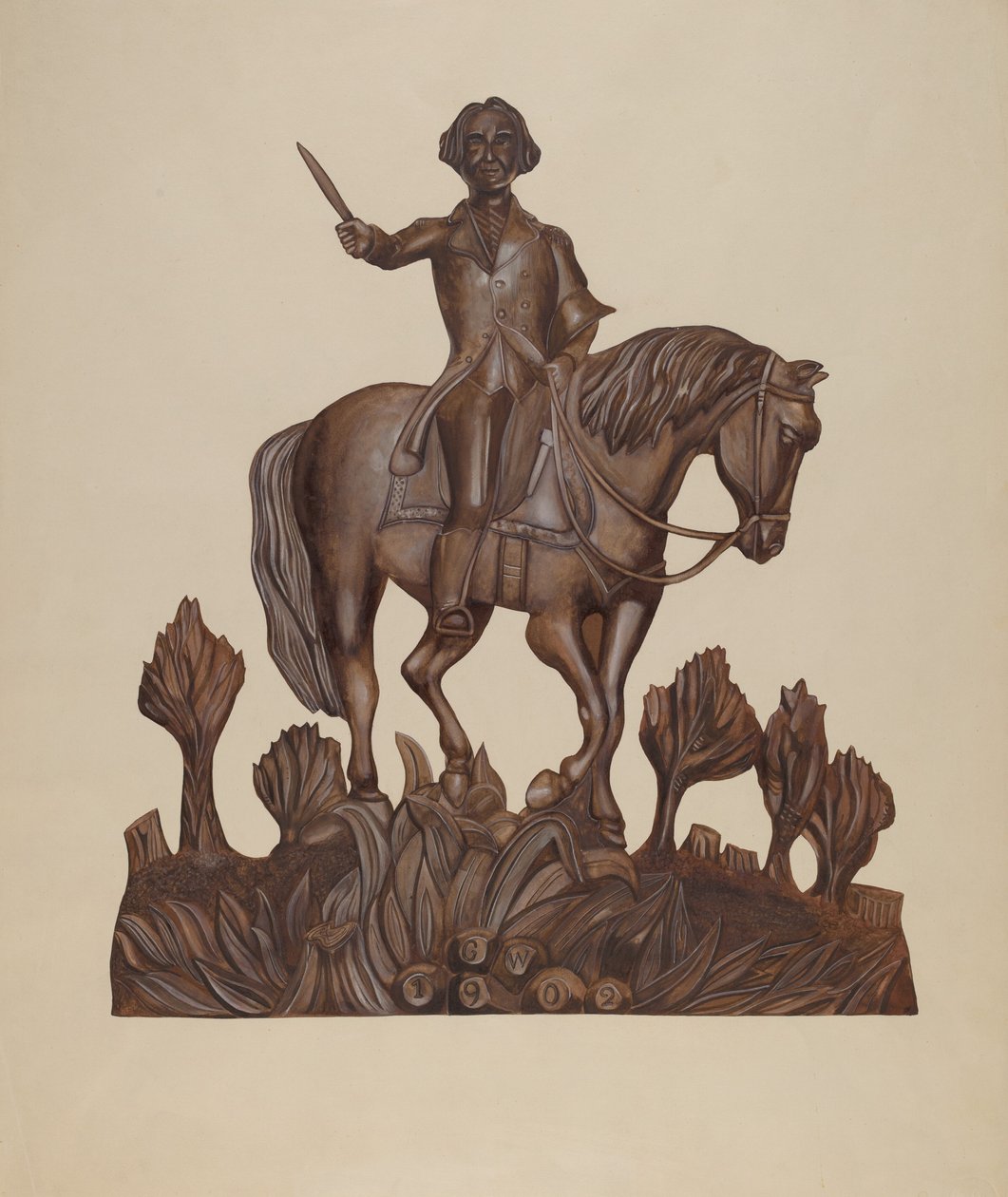 George Washington zu Pferd von Wilbur M Rice