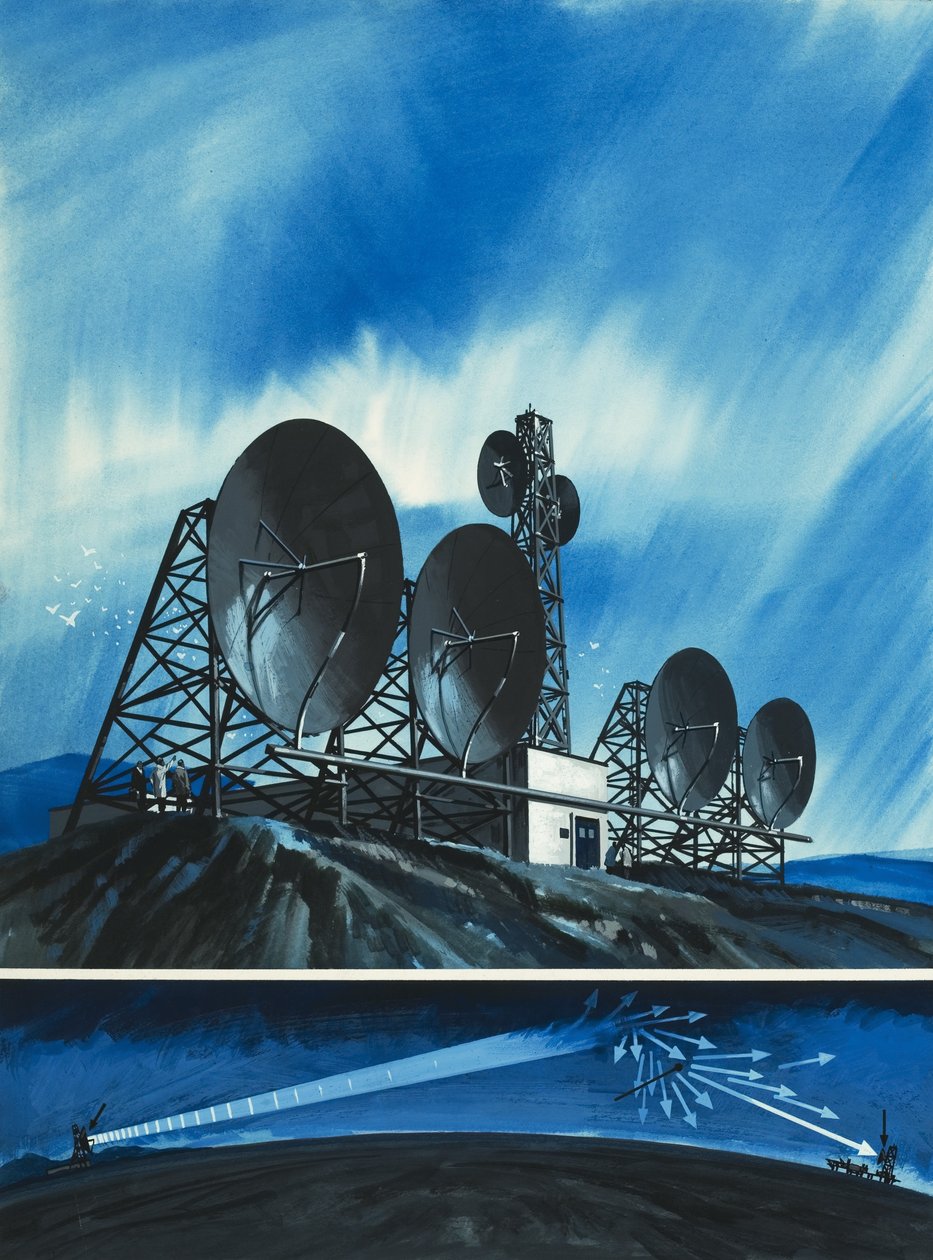 Wissenschaftliche Umfrage: Funkverbindungen rund um die Welt von Wilf (20th century) Hardy