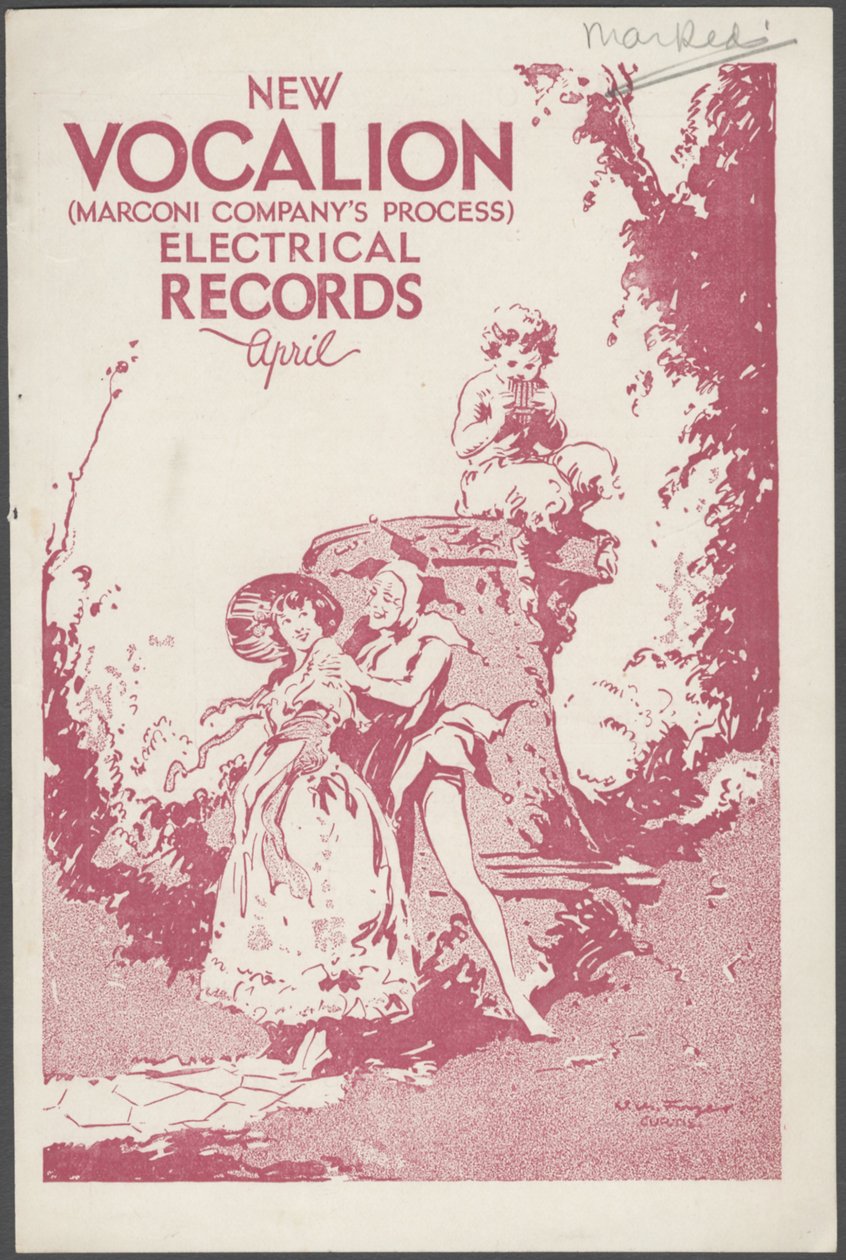 Vocalion Records Bulletin, 1920er Jahre von Wilfred Fryer, Curtis Advertising Agency