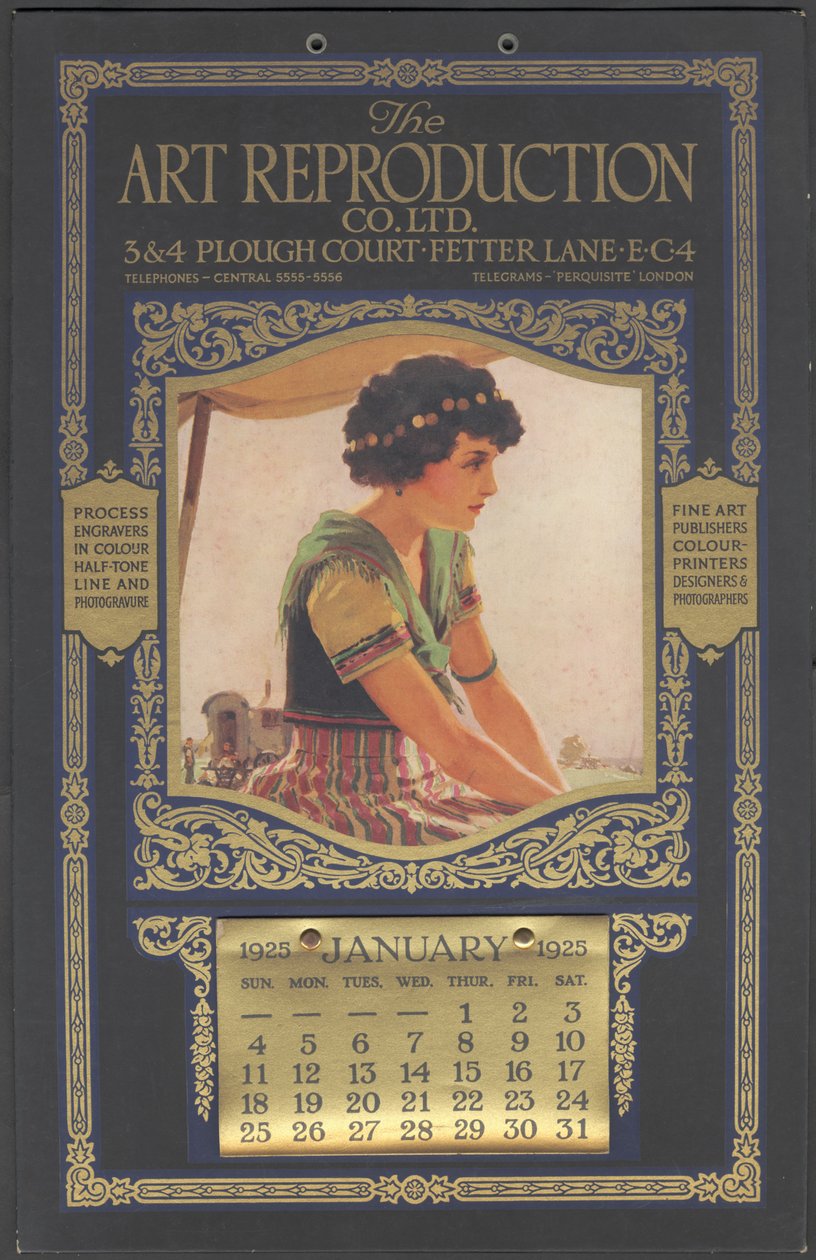 Kalender der Kunstreproduktionsfirma von Wilfred Fryer