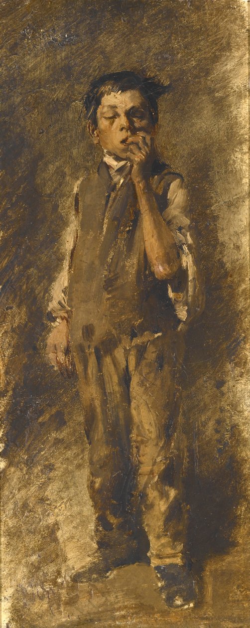 Junge, der an seinen Nägeln kaut von Wilhelm Busch