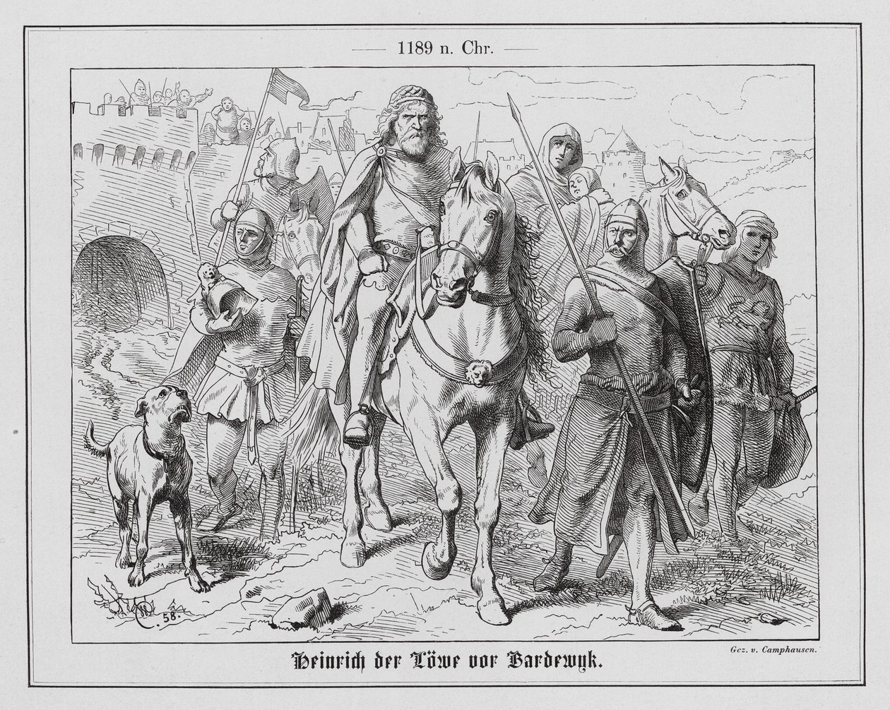 Heinrich der Löwe, Herzog von Sachsen, vor Bardowiek von Wilhelm Camphausen