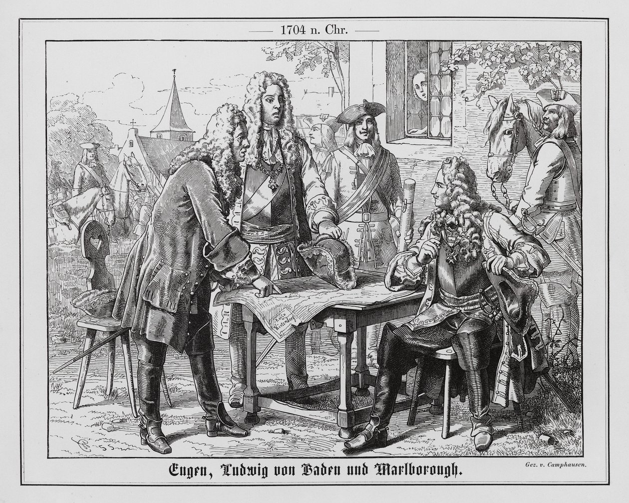 Prinz Eugen von Savoyen, Ludwig von Baden und der Herzog von Marlborough von Wilhelm Camphausen