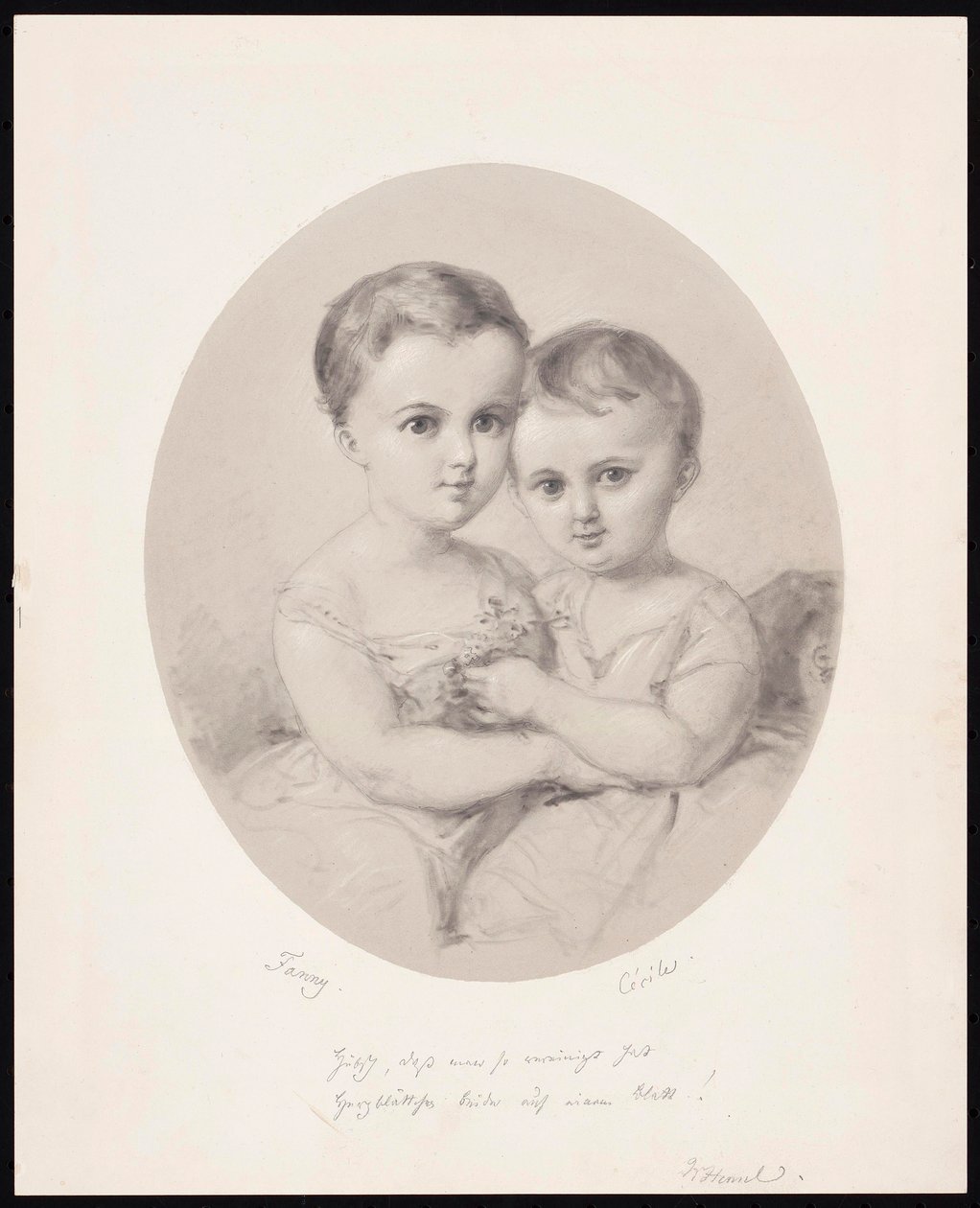 Die Enkelinnen Fanny und Cécile Hensel, ca. 1860 von Wilhelm Hensel