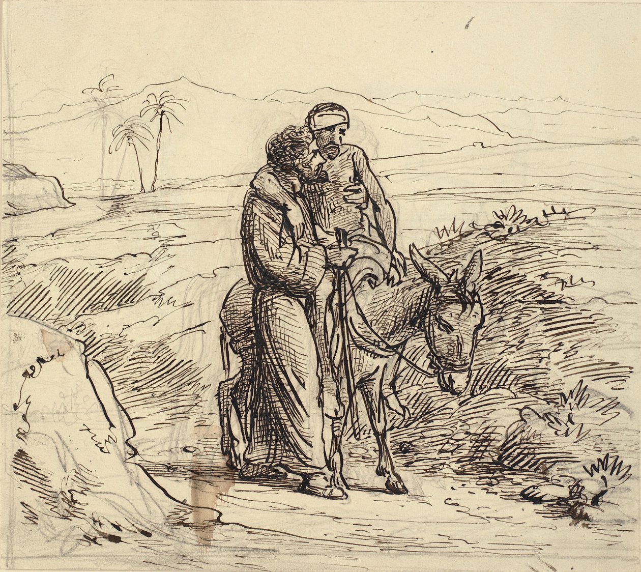 Der barmherzige Samariter begleitet den Verwundeten von Wilhelm Marstrand