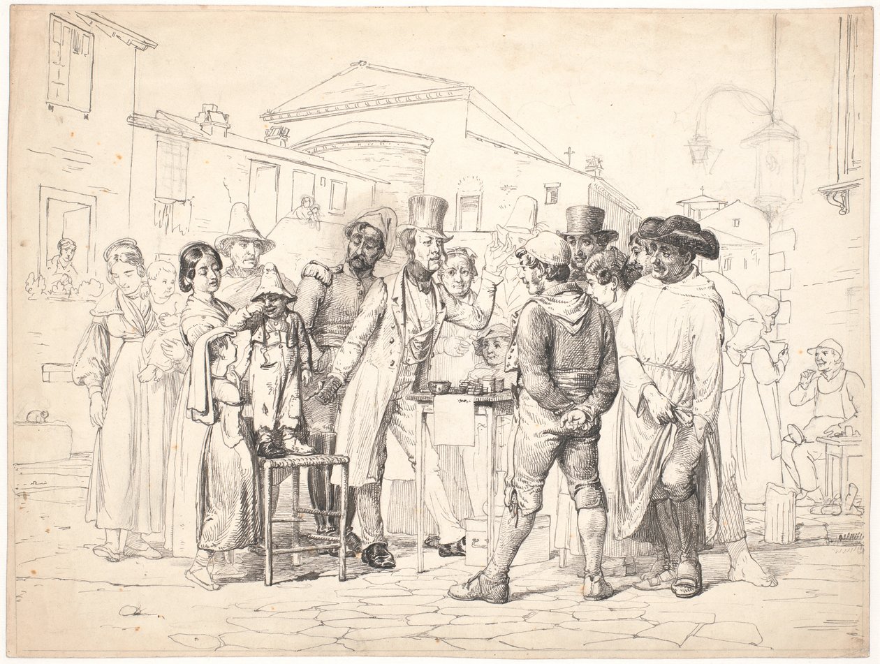 Ein Scharlatan verkauft Schuhcreme, Rom von Wilhelm Marstrand