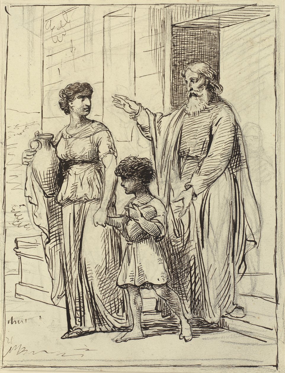 Hagar und Ismael verlassen Abraham von Wilhelm Marstrand