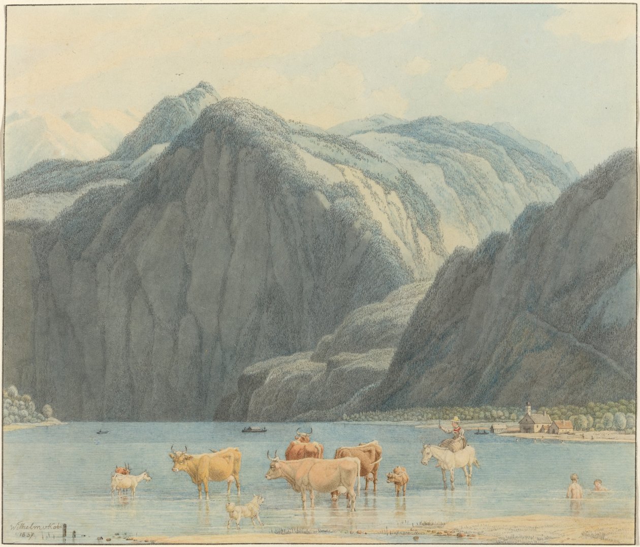 Königsee mit den Klippen von St. Bartholomä von Wilhelm von Kobell