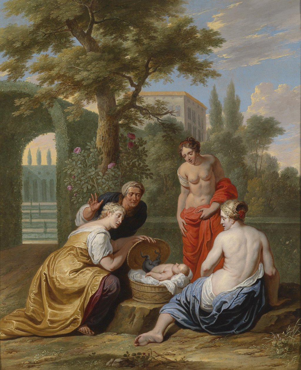 Die Auffindung des Erichthonios durch die Töchter des Kekrops von Willem van the Elder Herp
