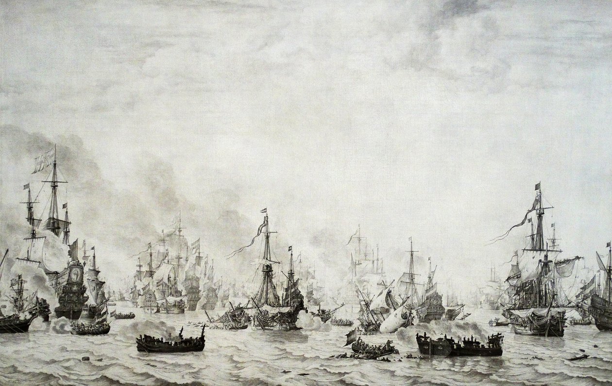 Die Schlacht von den Downs von Willem van de Velde the Elder