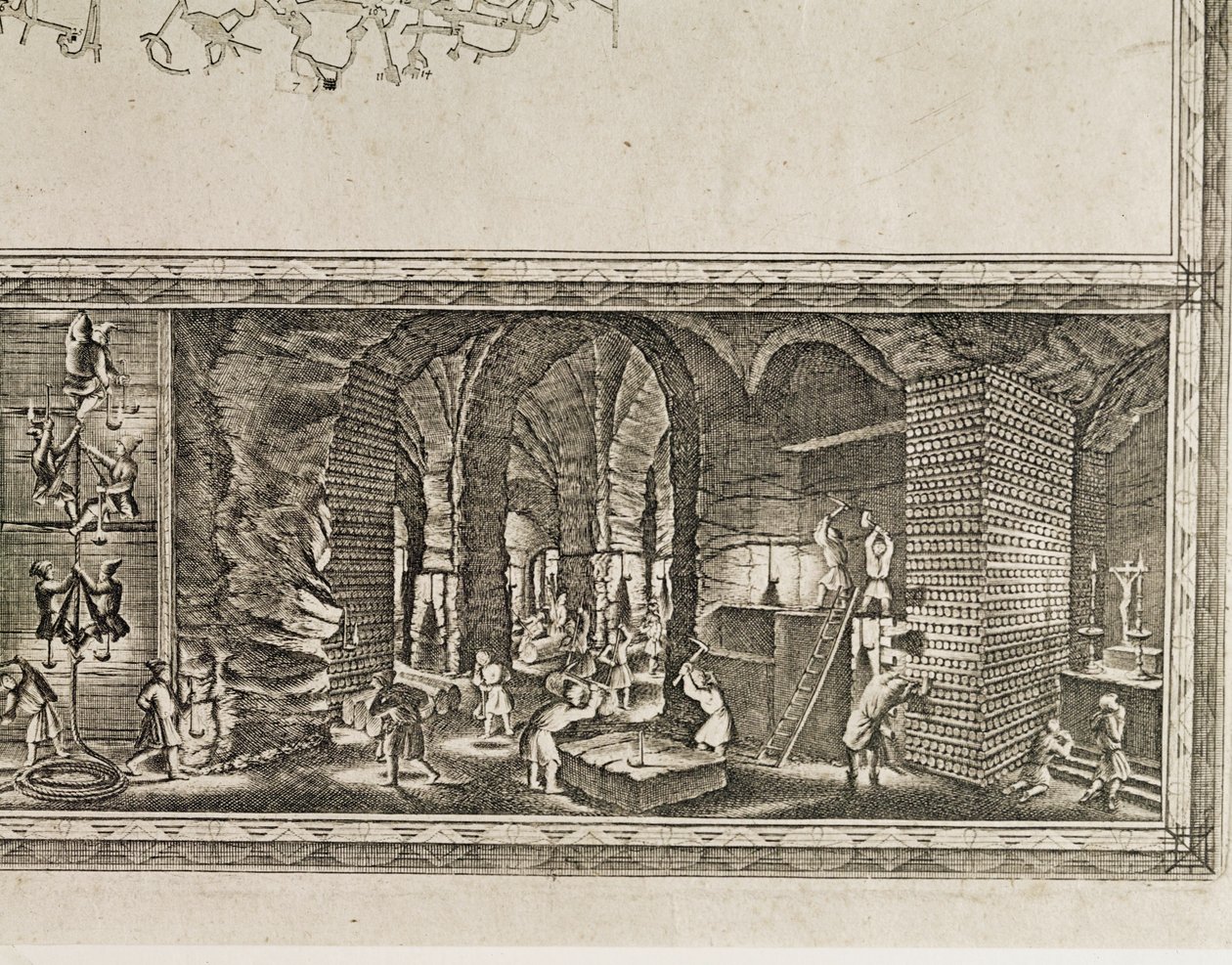 Die Salzminen von Wieliczka bei Krakau erzeugten etwa ein Drittel des Einkommens der polnischen Könige (Gravur) von Willem (c.1597 1660) Hondius