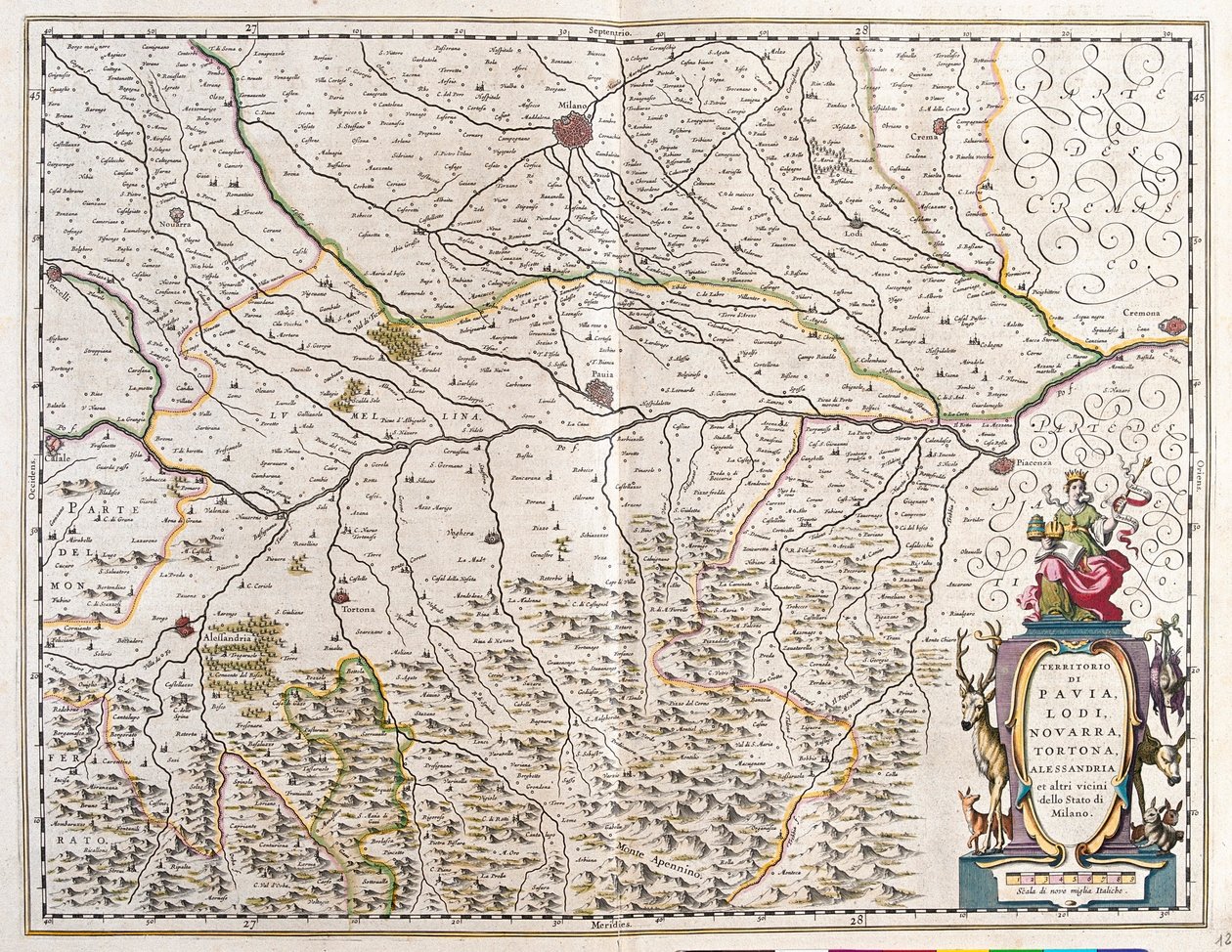 Städte von: Pavia, Lodi, Novara, Tortona, Italien 