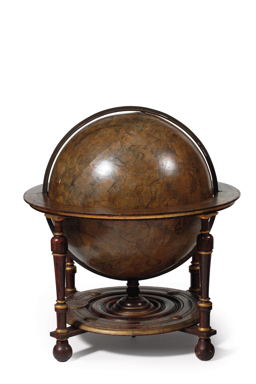 Großes Paar Bibliotheksgloben, der terrestrische 1645/48, der himmlische nach ca. 1630 von Willem Blaeu