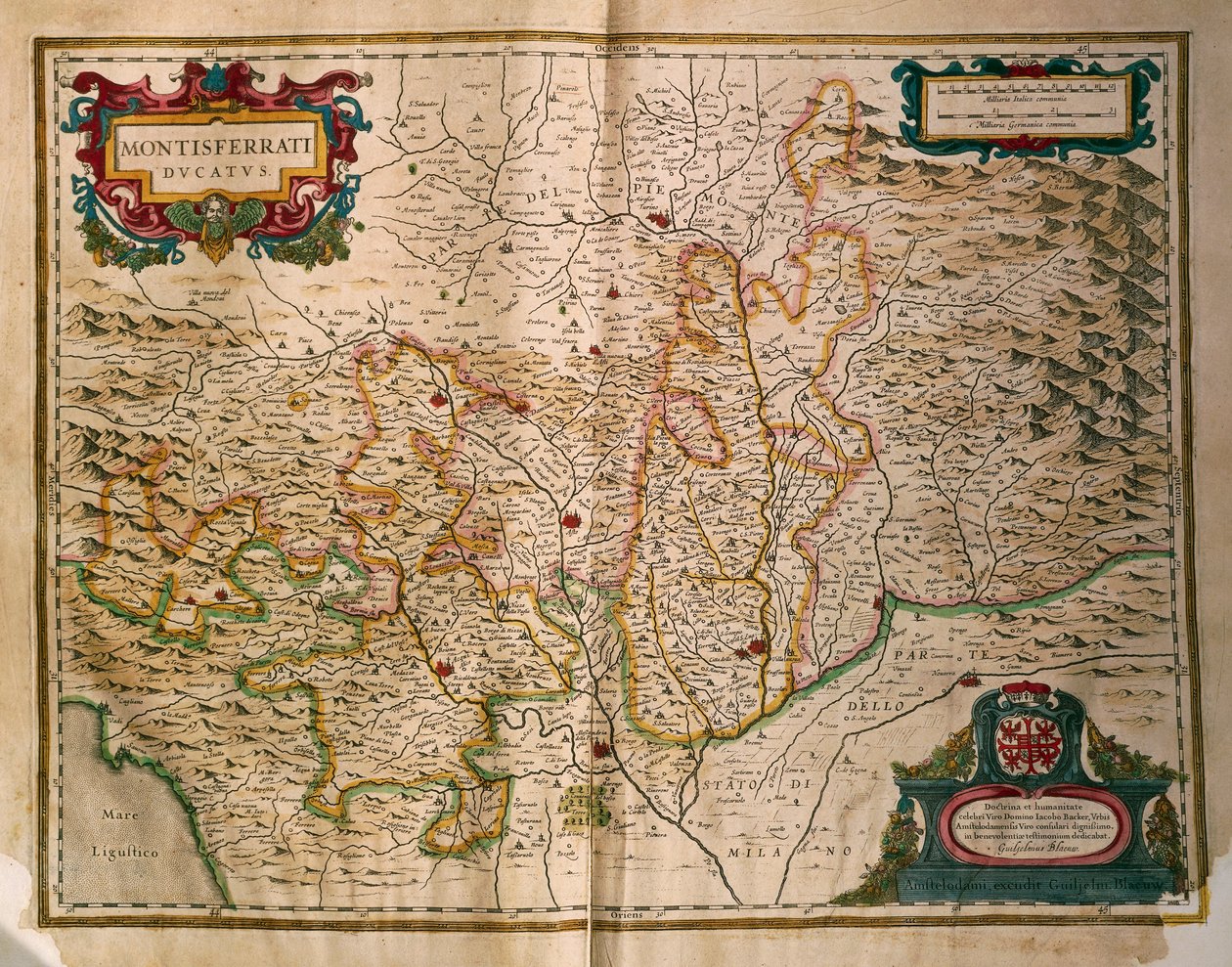 Karte des Herzogtums Monferrato aus Regionum Italiae von Willem Blaeu von Willem Blaeu