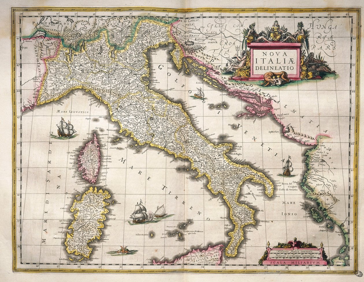 Karte von Italien, aus Theatrum Orbis Terrarum von Willem Blaeu, Amsterdam von Willem Blaeu