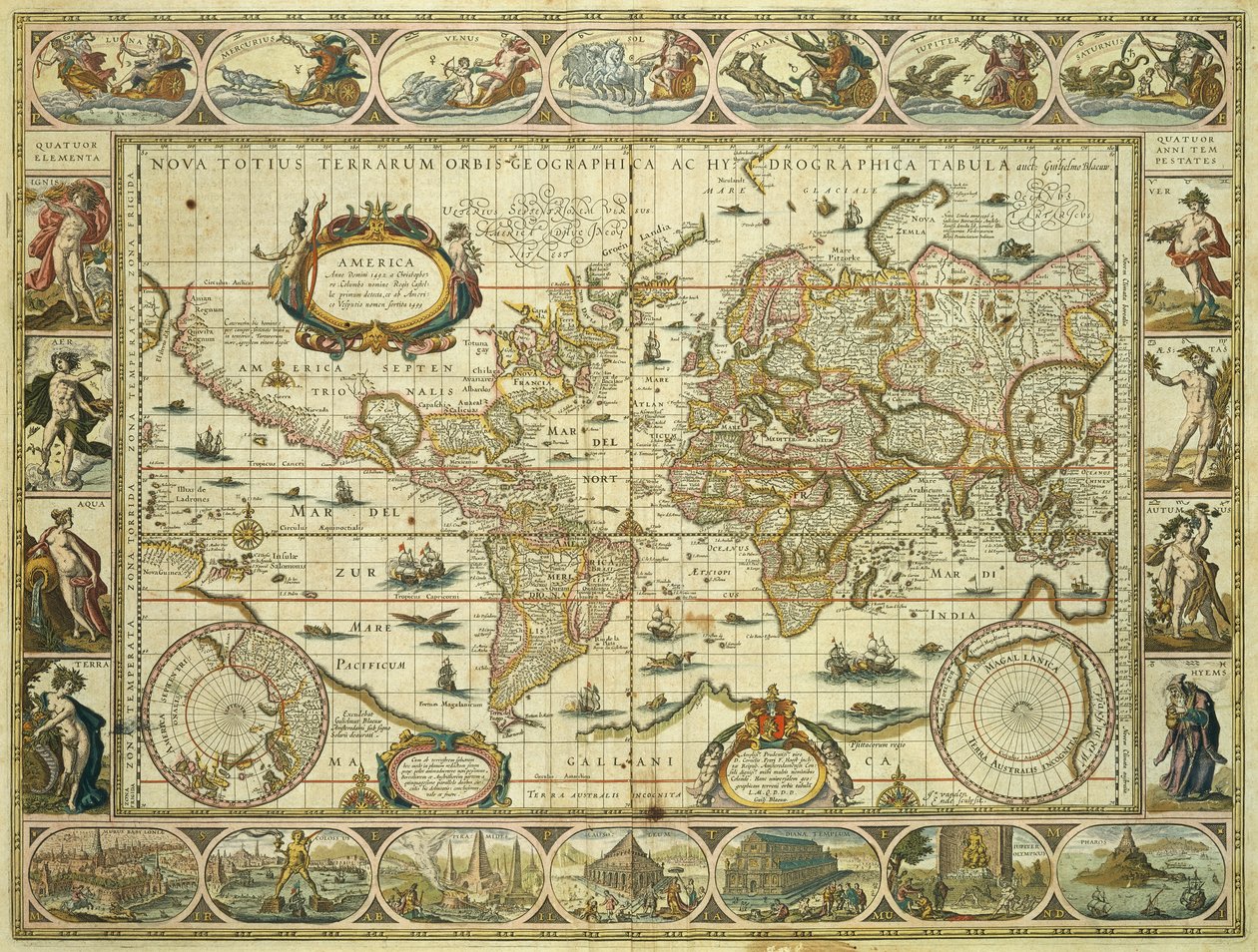 Nova Orbis Geographica ac Totius Terrarum Hydrographica, Willem Janszoon Blaeu, Amsterdam von Willem Blaeu