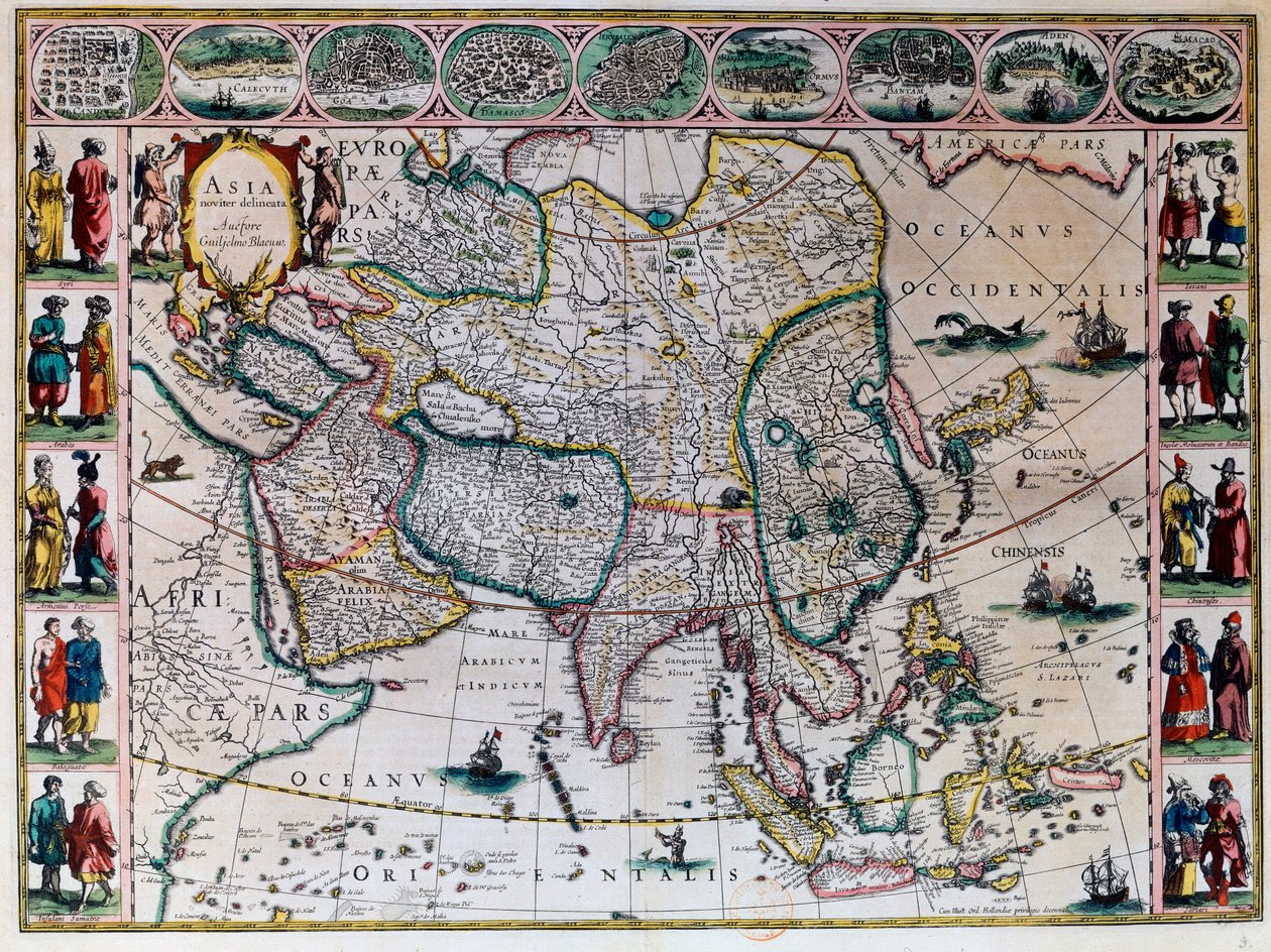 Das Theater der Welt oder der neue Atlas Amsterdam. Geografische Karte von Asien von Willem Janszoon Blaeu von Willem Blaeu