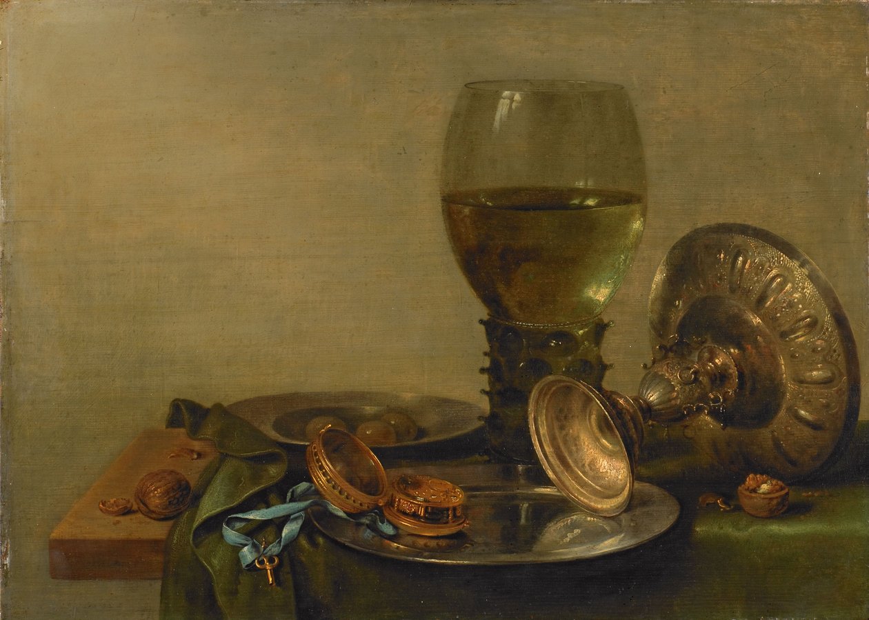 Stillleben mit einer silbernen Tazza von Willem Claesz. Heda