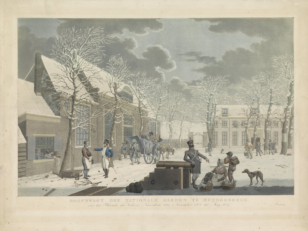 Hauptwache der Nationalgarde in Muiderberg, 1813-1814 von Willem Hendrik Hoogkamer (attributed to)
