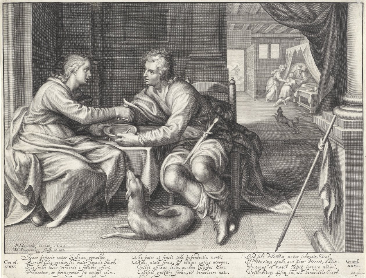 Esau verkauft sein Erstgeburtsrecht an Jakob von Willem Isaacsz. van Swanenburg