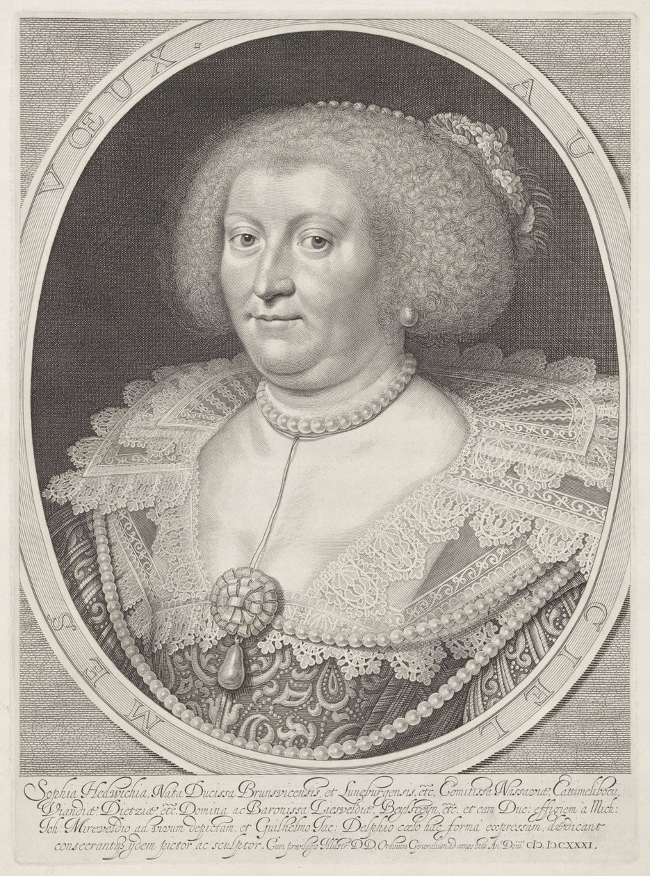 Porträt von Sophia Hedwig von Braunschweig-Wolfenbüttel von Willem Jacobsz Delff