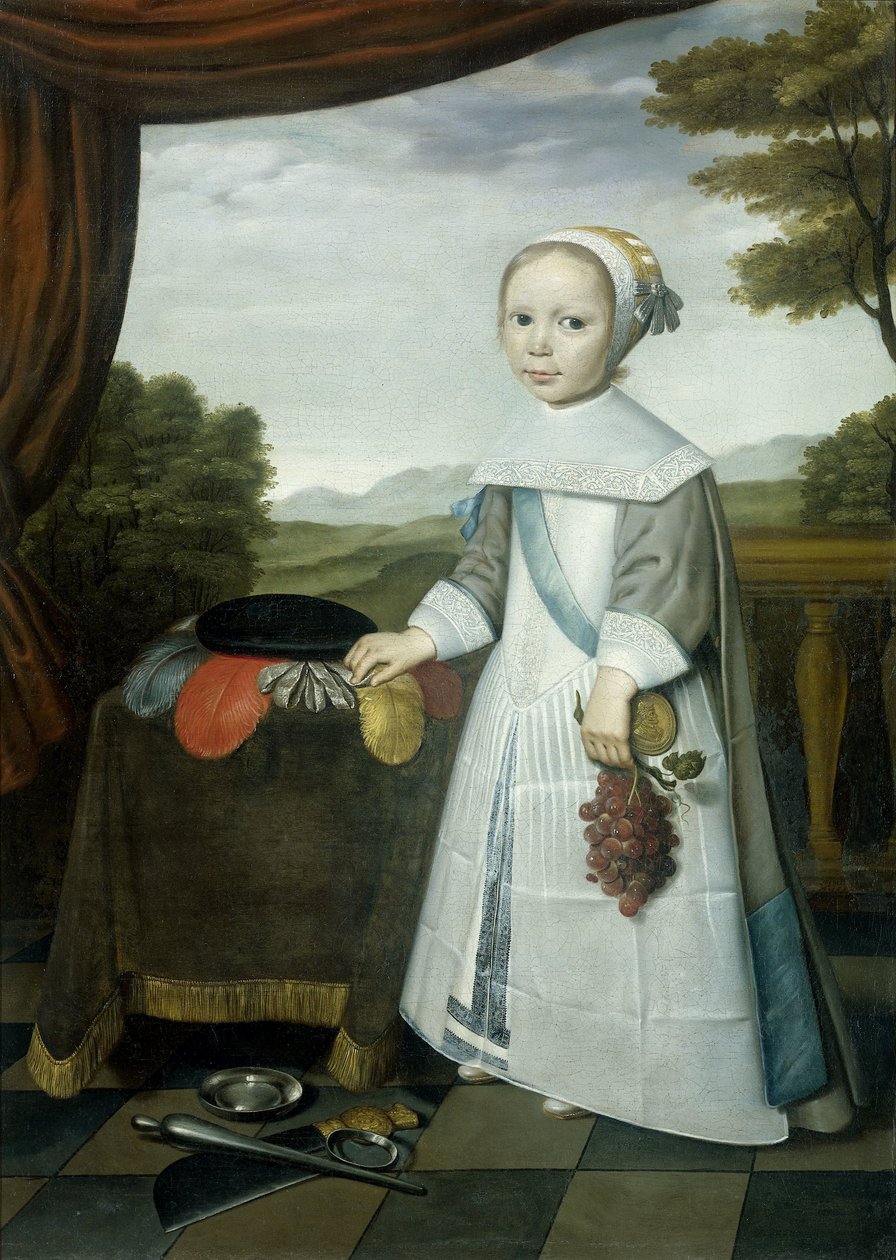 Porträt von Johannes van Rees (1662-1690/91), Halbbruder von Elisabeth van Oosten, als Kind von Willem Jansz. Ploy (attributed to)