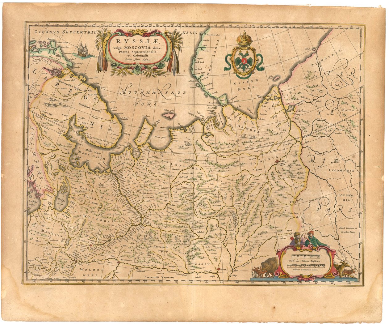 Karte von Russland aus: Theatrum Orbis Terrarum von Willem Janszoon Blaeu