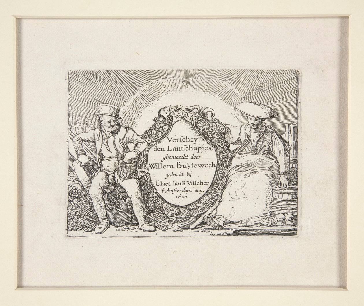 Titelseite für Das Set der Landschaften von Willem Pietersz. Buytewech