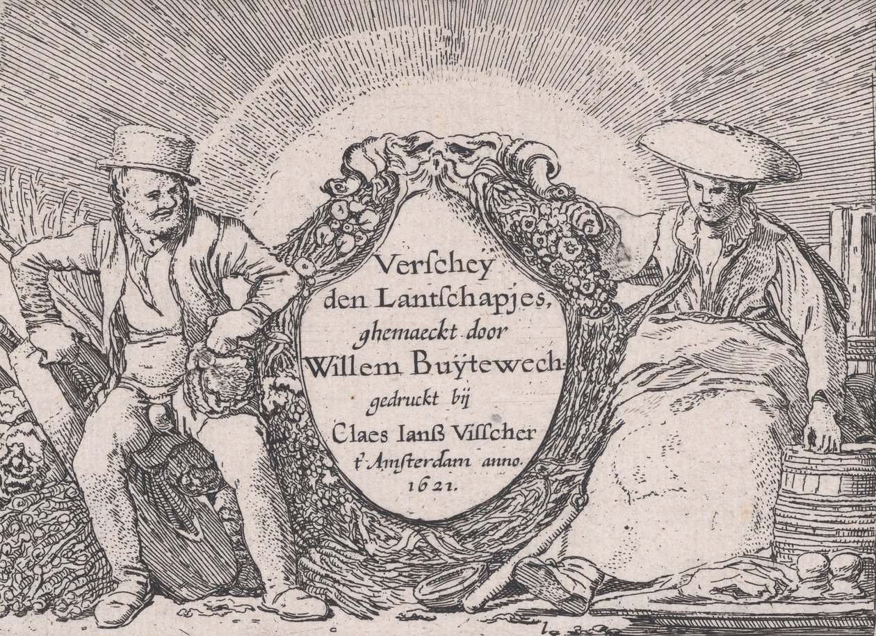 Titelseite, aus Verscheyden Landtschapjes Verschiedene kleine Landschaften, Platte 1, ca. 1616 von Willem Pietersz. Buytewech