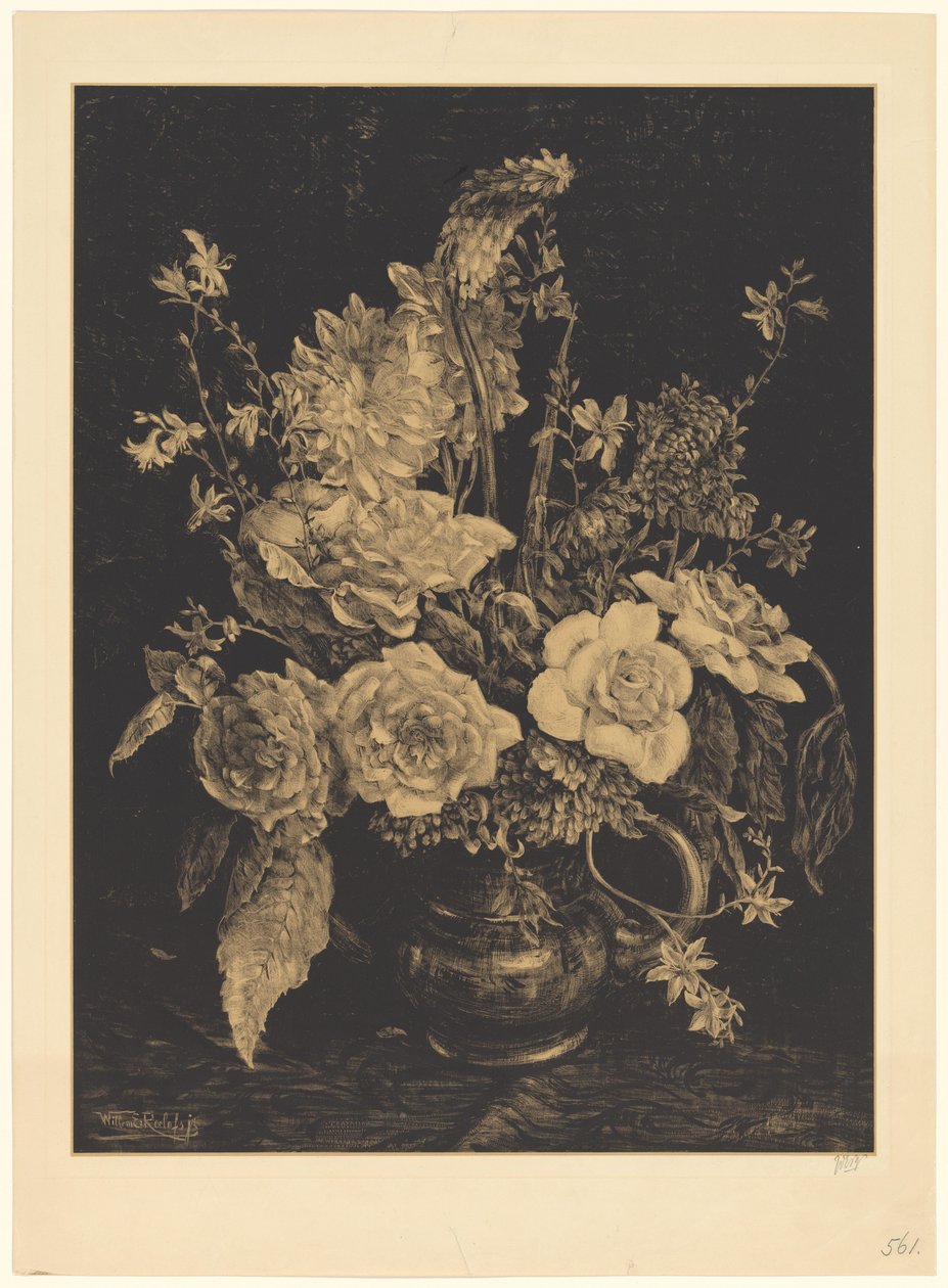 Blumen in einer Vase von Willem Roelofs (II) (signed by artist)