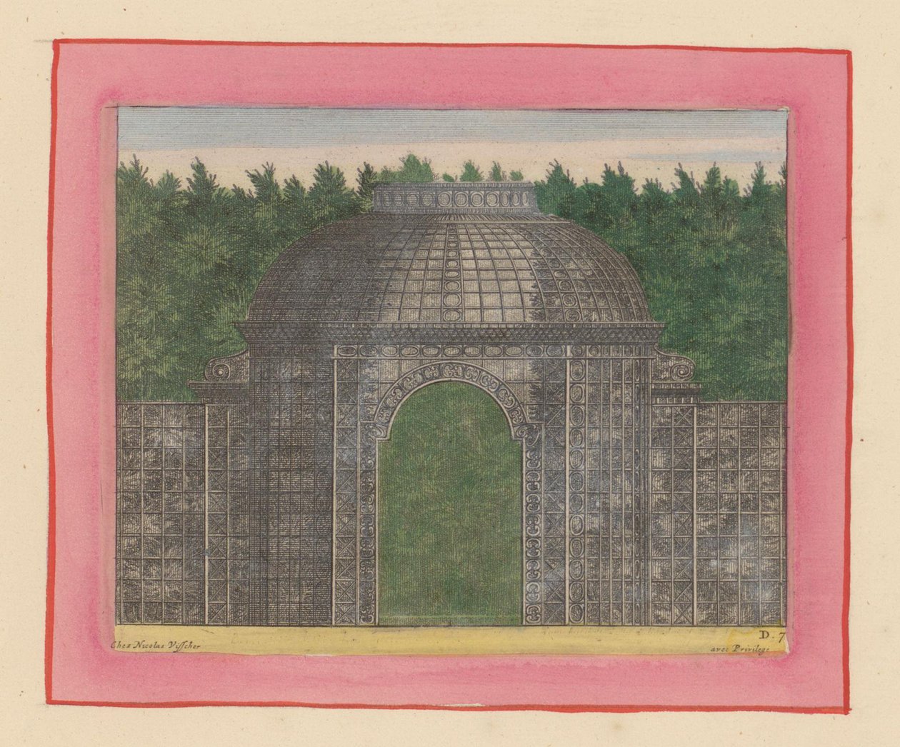 Laubengang mit Tor für eine Hecke in den Gärten von Versailles von Willem Swidde