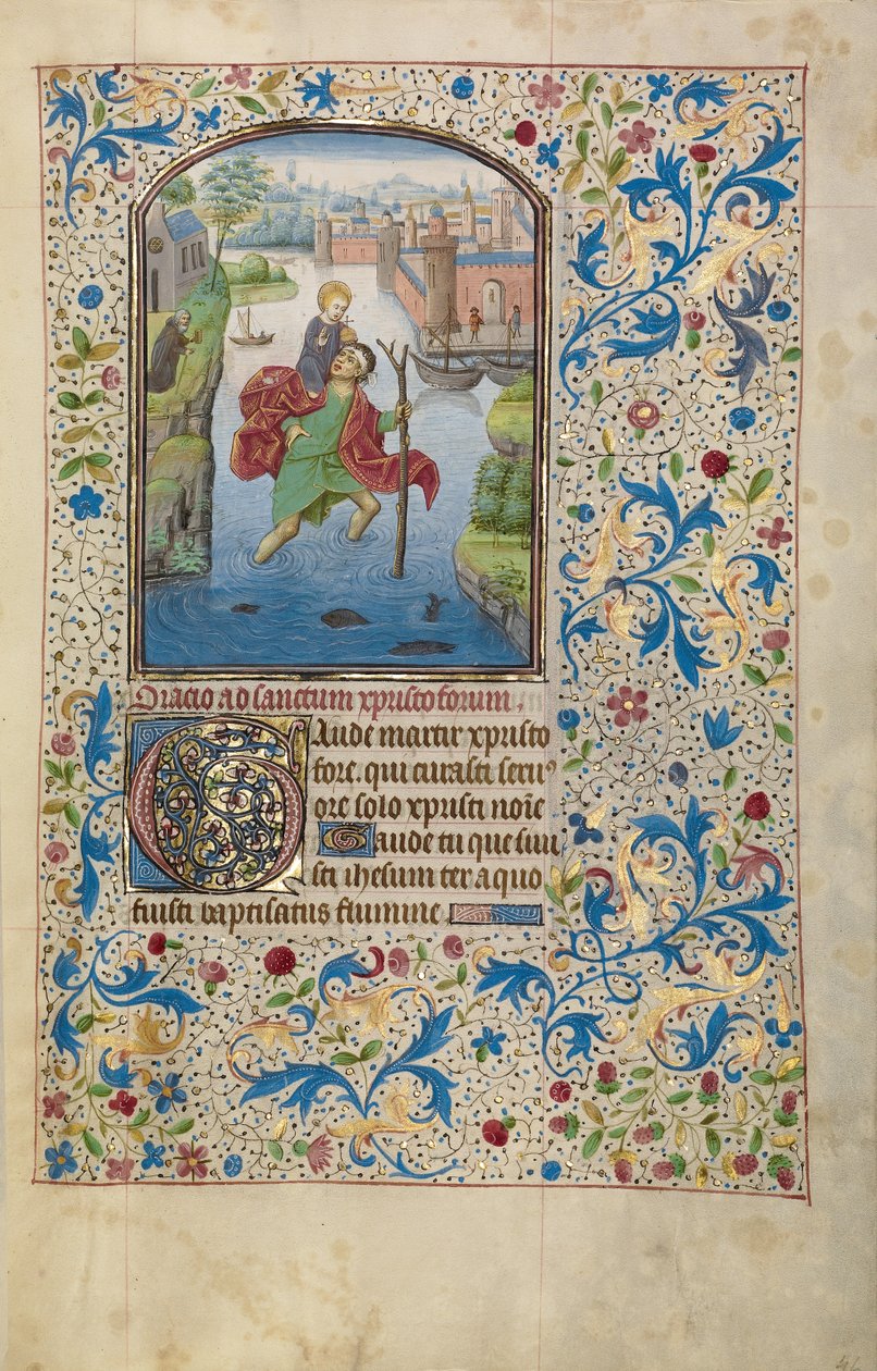 Heiliger Christophorus trägt das Christuskind von Willem Vrelant