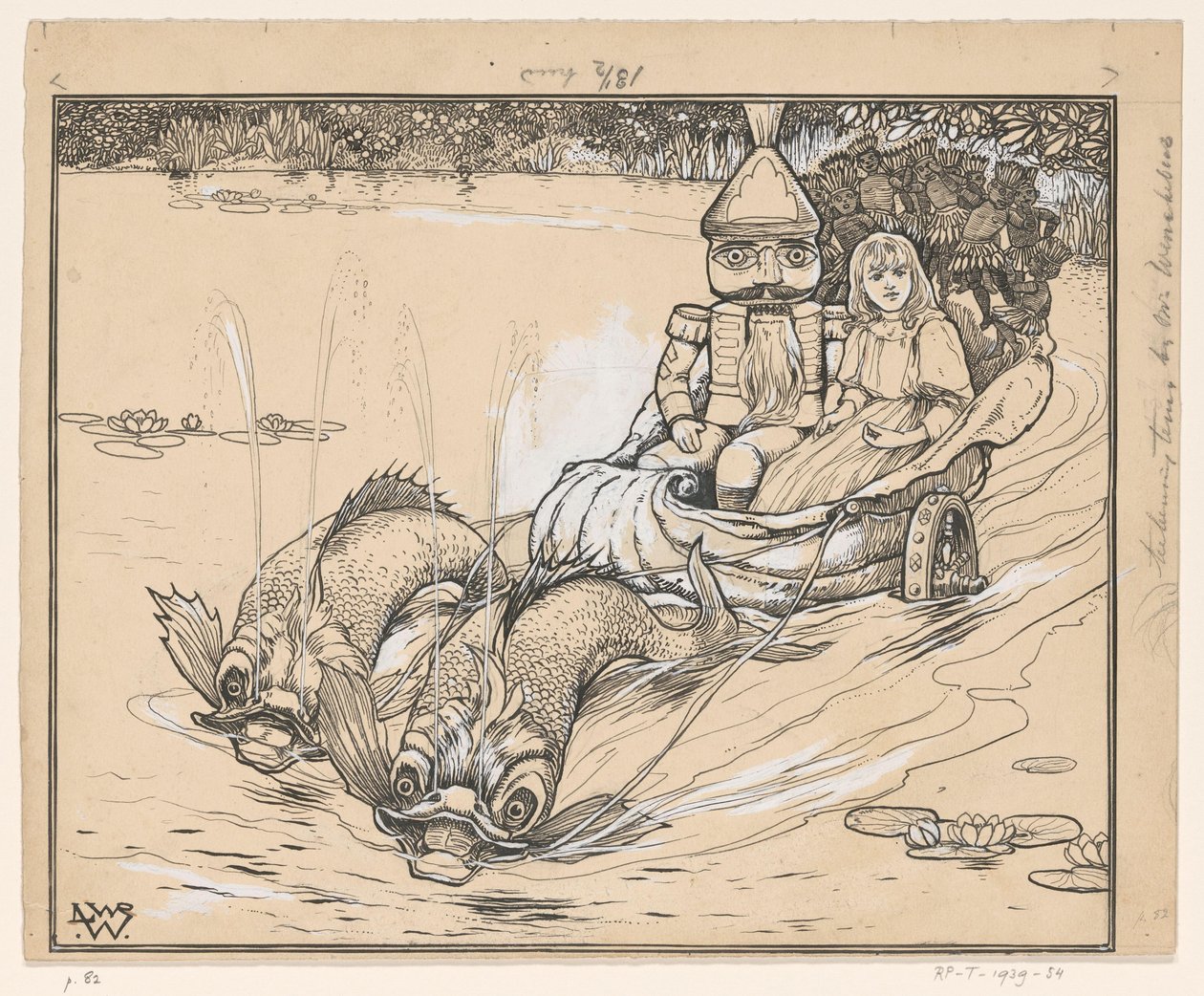 Nussknacker und Marie in einem Muschelwagen von Ludwig Willem Reymert Wenckebach