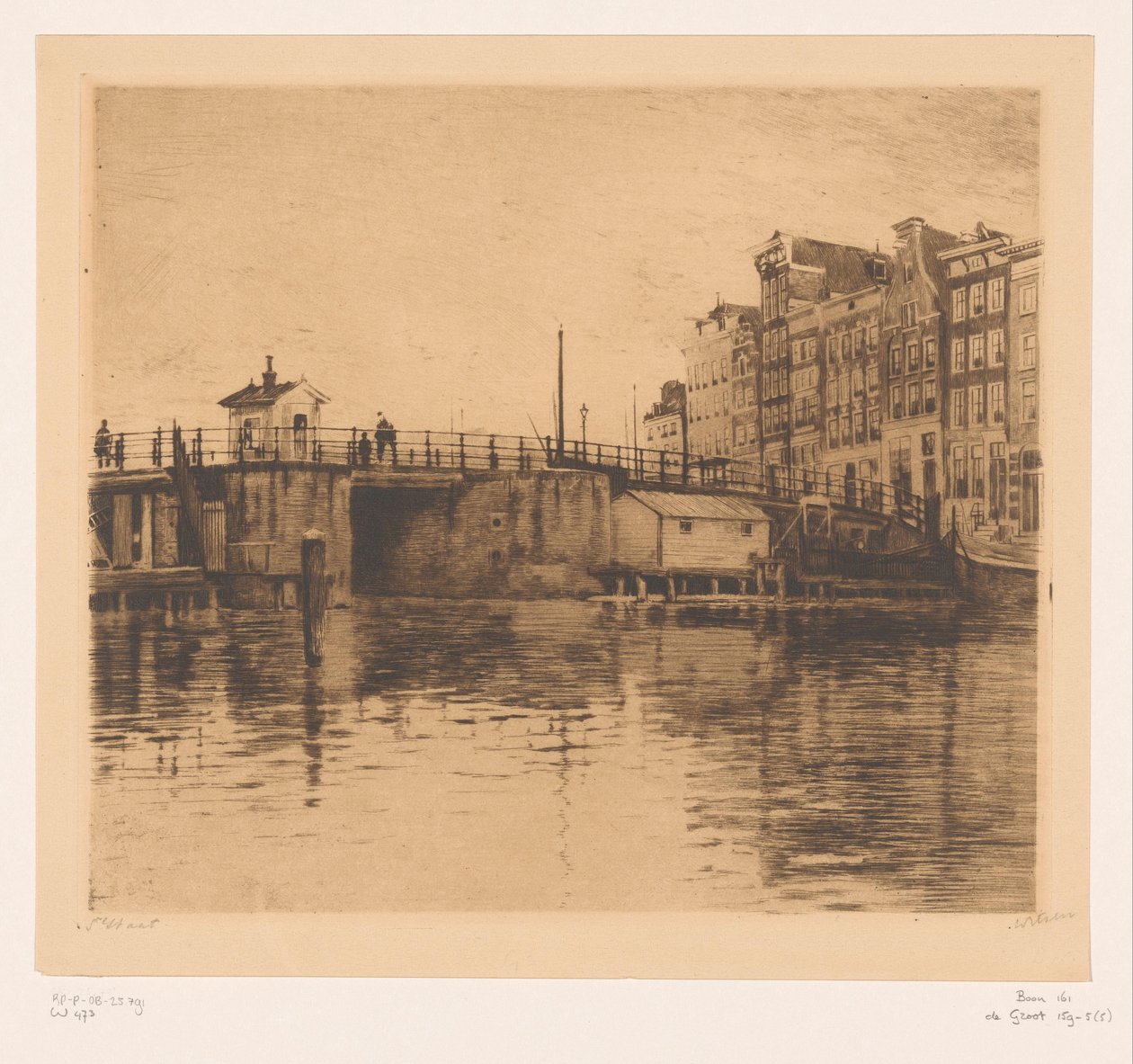 Ansicht der Kraansluis in Amsterdam von Willem Witsen (signed by artist)