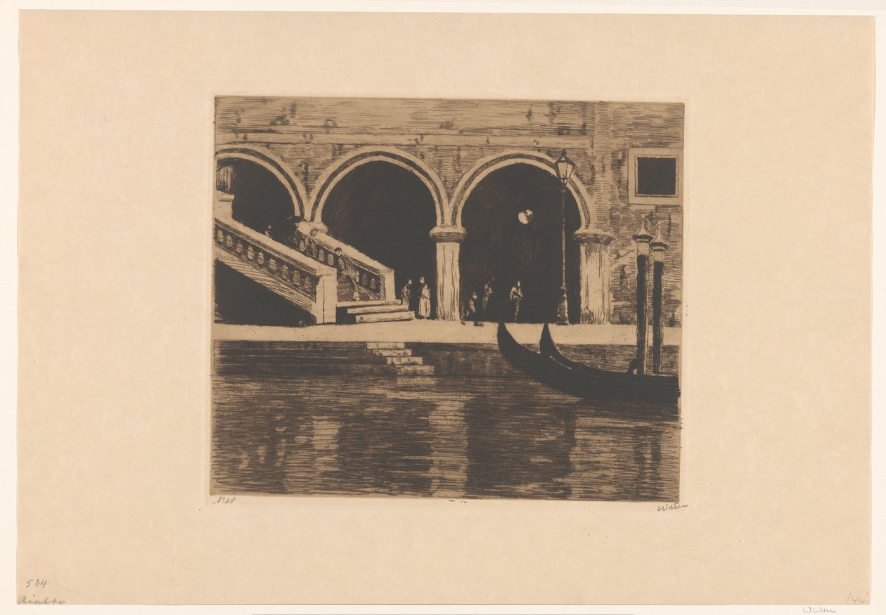 Blick auf die Treppe zur Ponte di Rialto in Venedig von Willem Witsen (signed by artist)