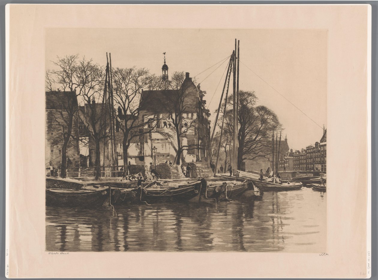 Abriss eines Gebäudes, wo Binnenkant und Prins Hendrikkade zusammenkommen von Willem Witsen (signed by artist)
