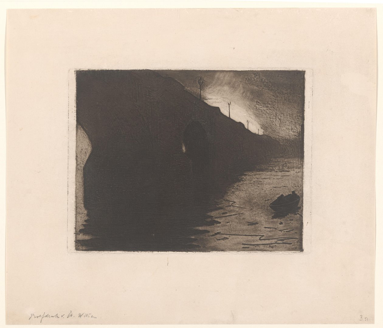 Ansicht der Waterloo Bridge im Nebel in London von Willem Arnoldus Witsen