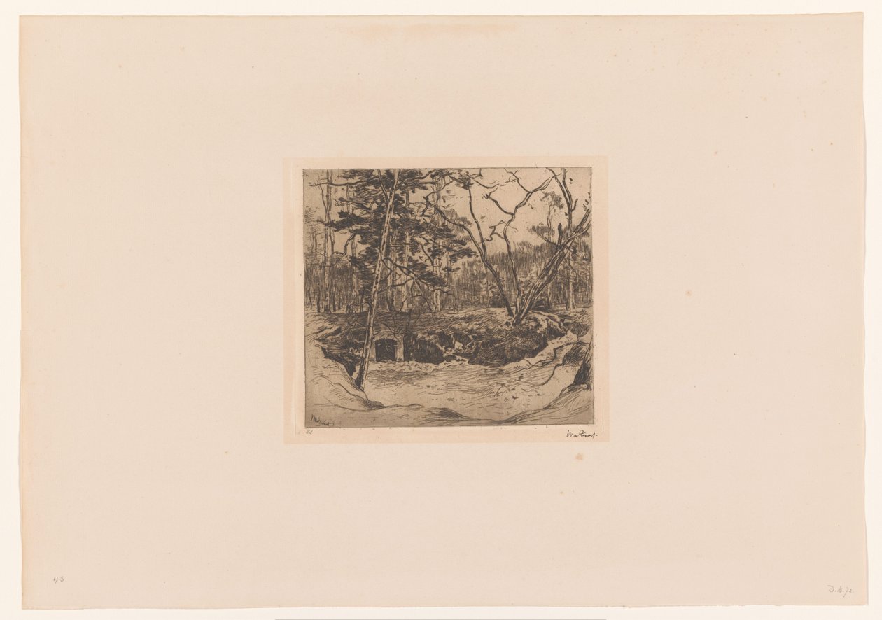 Wald mit Eingang zu einem Schutzbunker von Willem de Zwart (signed by artist)