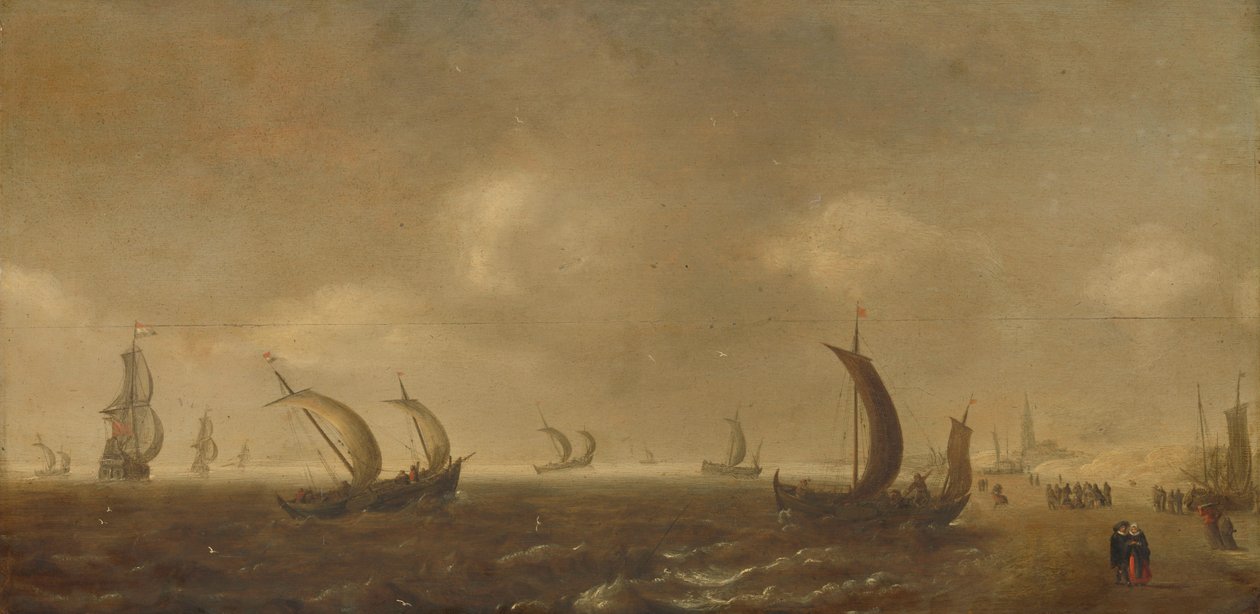 Meereslandschaft vor dem Strand von Scheveningen von Willem van Diest