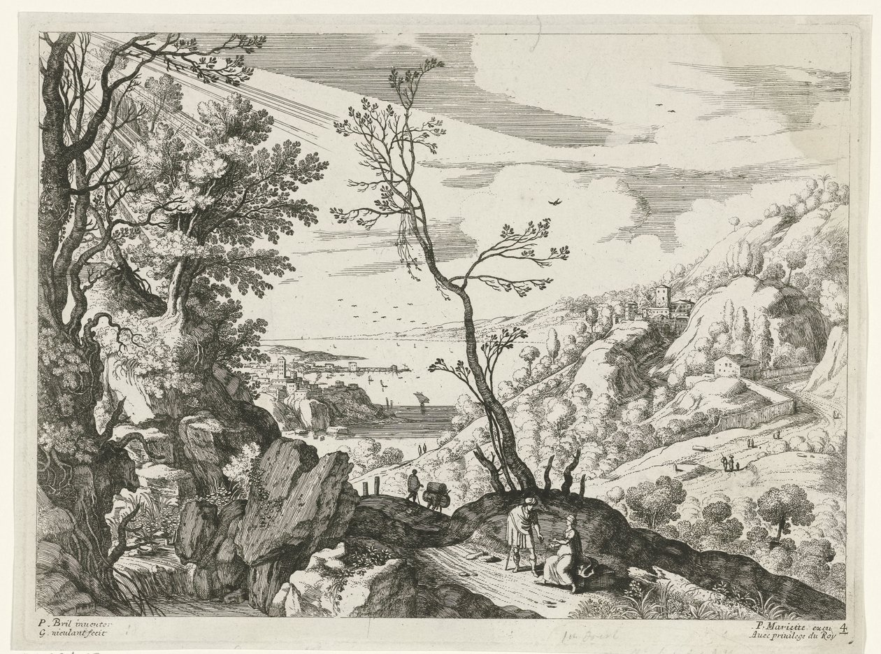 Landschaft mit Juda und Tamar von Willem van Nieulandt (II)