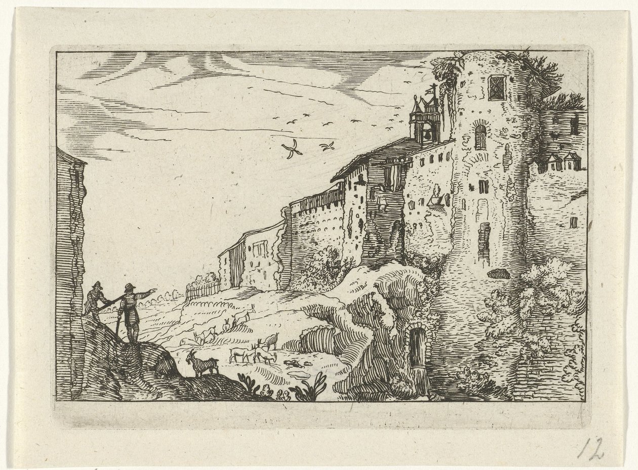 Landschaft mit römischer Ruine von Willem van Nieulandt (II)