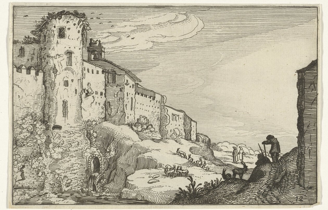 Landschaft mit römischer Ruine von Willem van Nieulandt (II)
