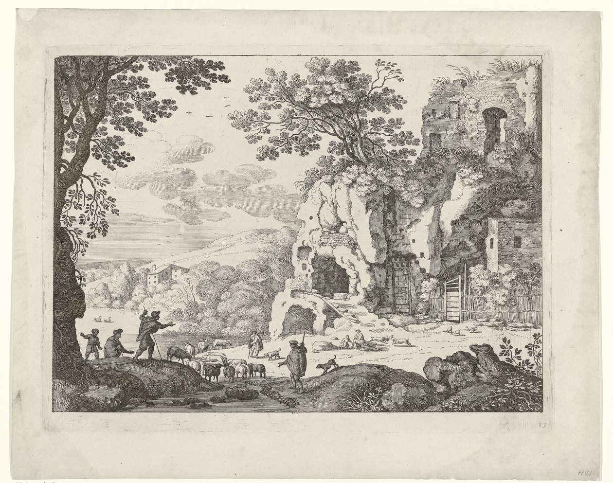 Landschaft mit einer Ruine von Willem van Nieulandt (II)