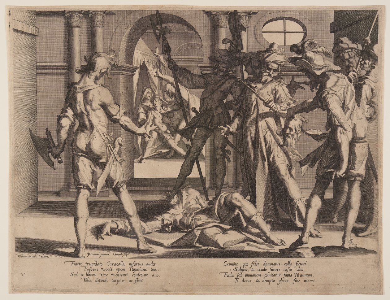 Enthauptung des römischen Richters Papinian, Platte 5 aus Thrones of Justice (Thronus Iustitiae) von Willem van Swanenburgh